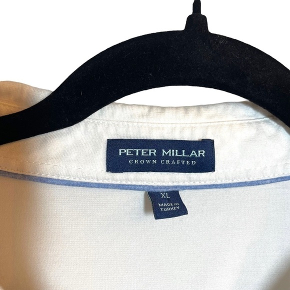 Peter Millar Excursionist Flex Whisper Rock Golf Polo in White Size XL - Picture 4 of 10